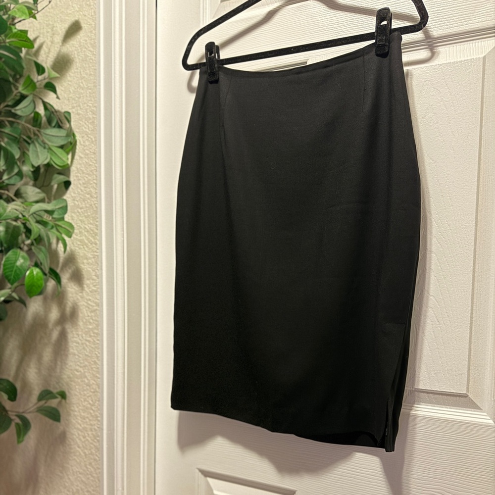 Brooks Brothers Black Wool Pencil Skirt